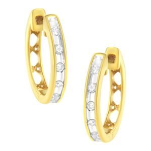 Haus of Brilliance 10K Yellow Gold Plated Diamond Accent  Hoop Earrings